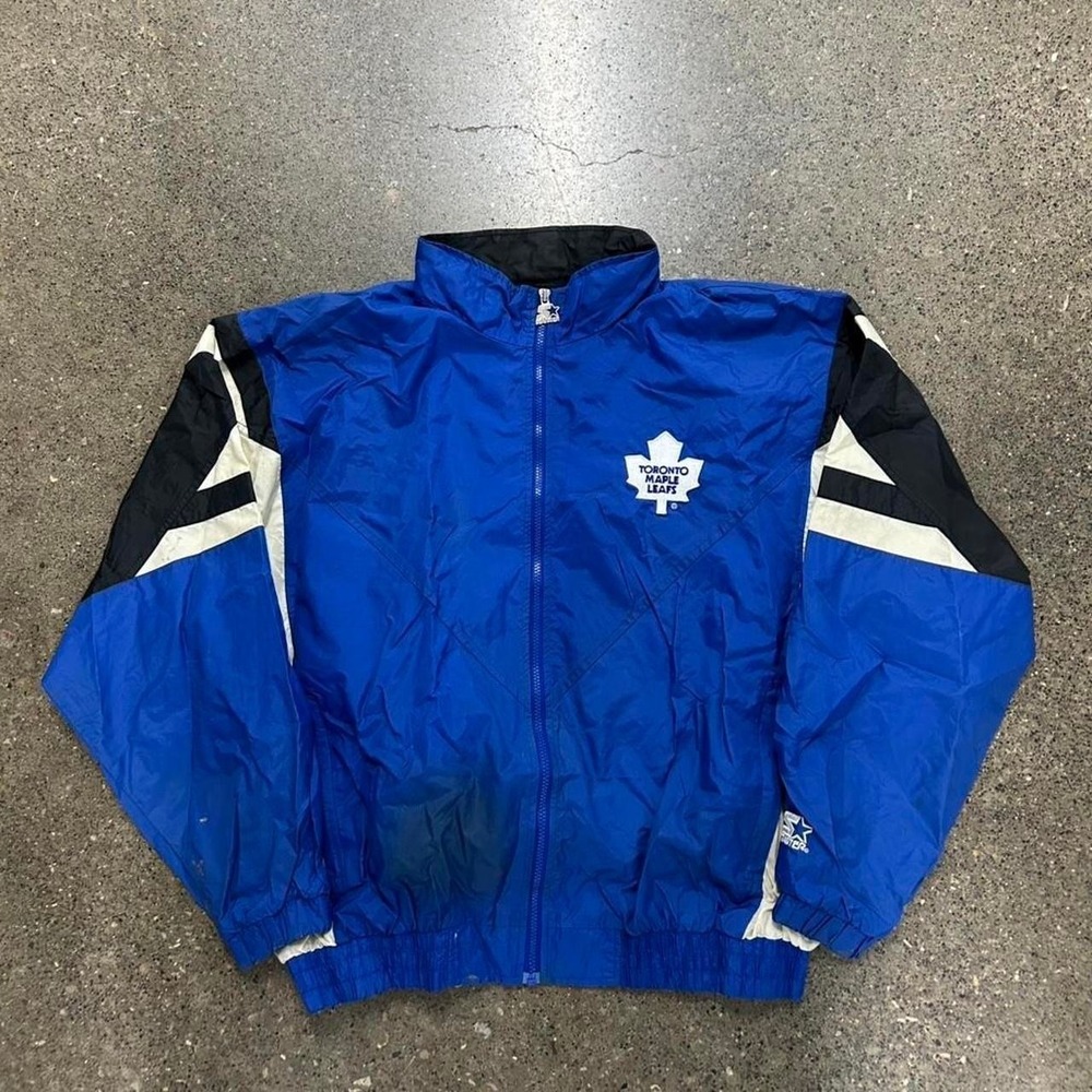 90s Starter Toronto Maple Leafs Windbreaker Jacket (Size XL)